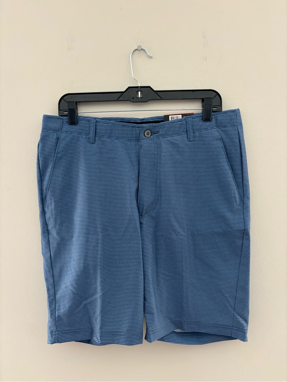 Pebble Beach Performance Golf Shorts Blue Striped Stretch Men's Size 34 NWT